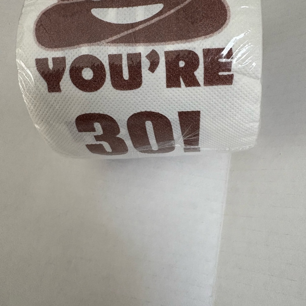 Funny 30th Birthday Toilet Paper - Brown and White - Picture 2 of 4